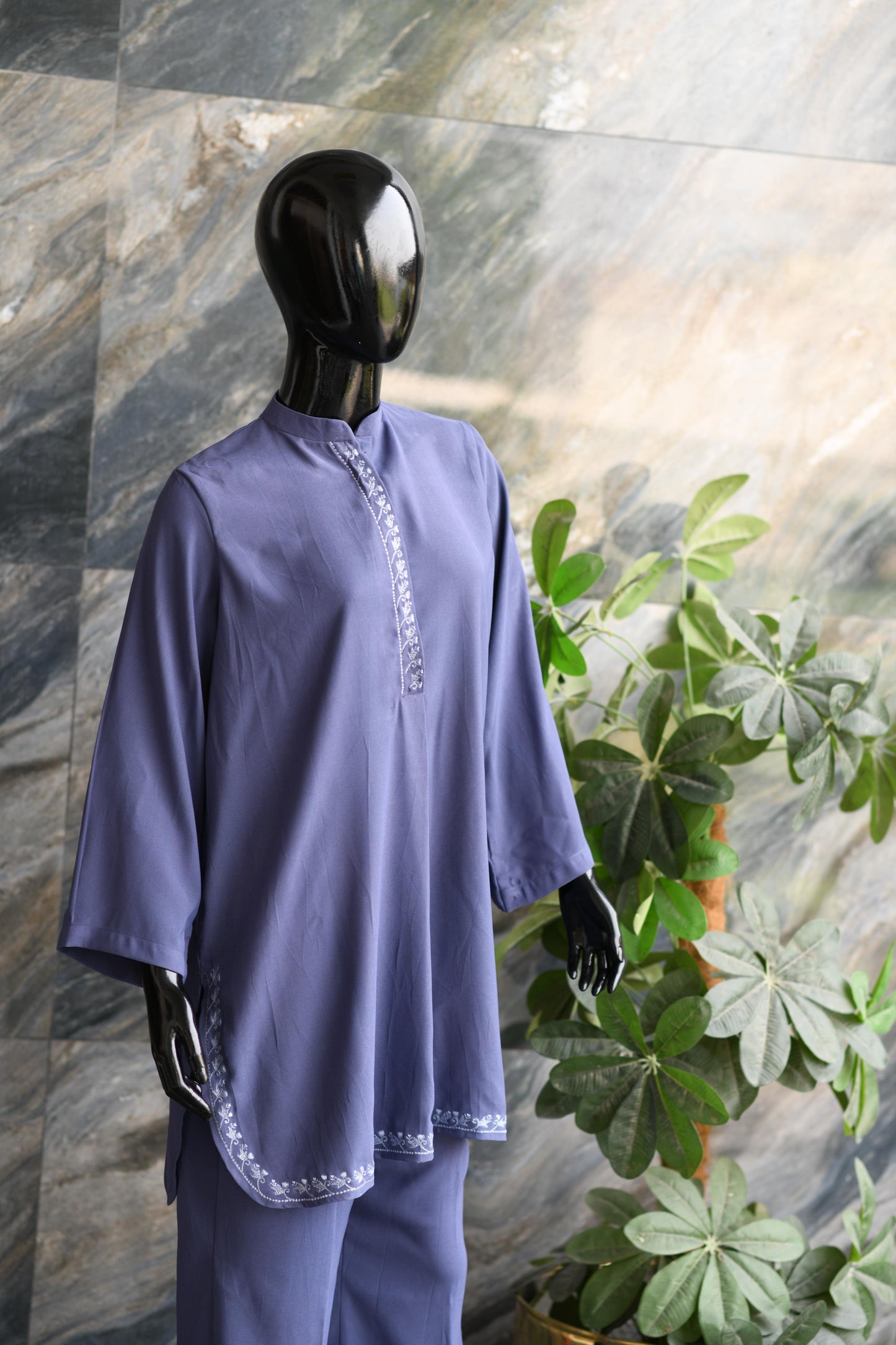 Lilac Suit Fine Embroidery To Enhance The Look Of Co-ord Set