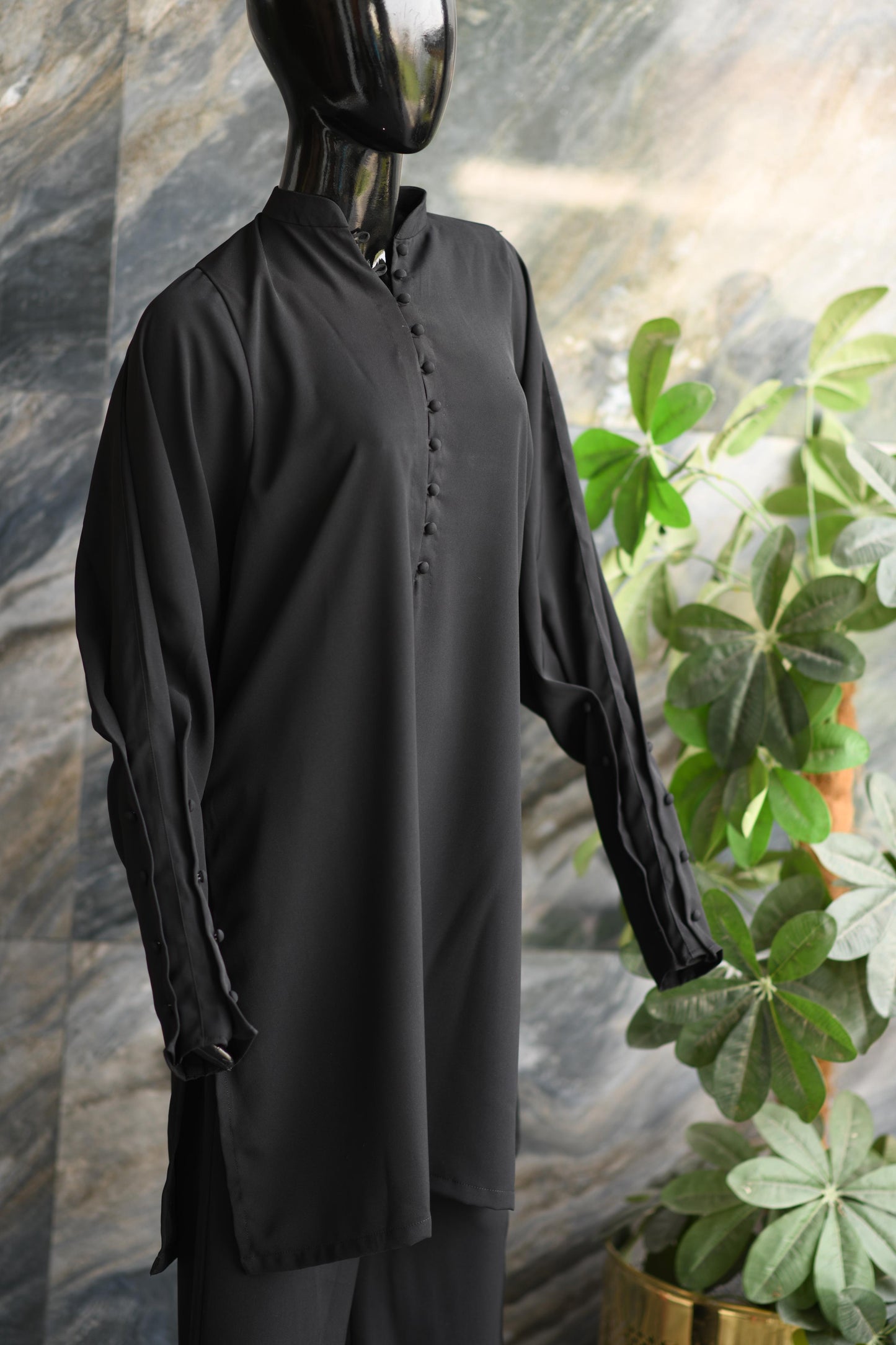 Black Suit Enhanced with Stitching - Co-ord Set