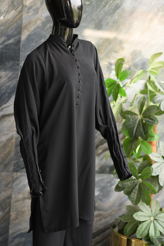 Black Suit Enhanced with Stitching - Co-ord Set