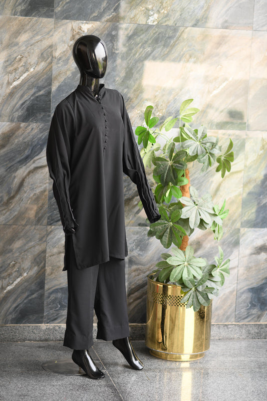 Black Suit Enhanced with Stitching - Co-ord Set