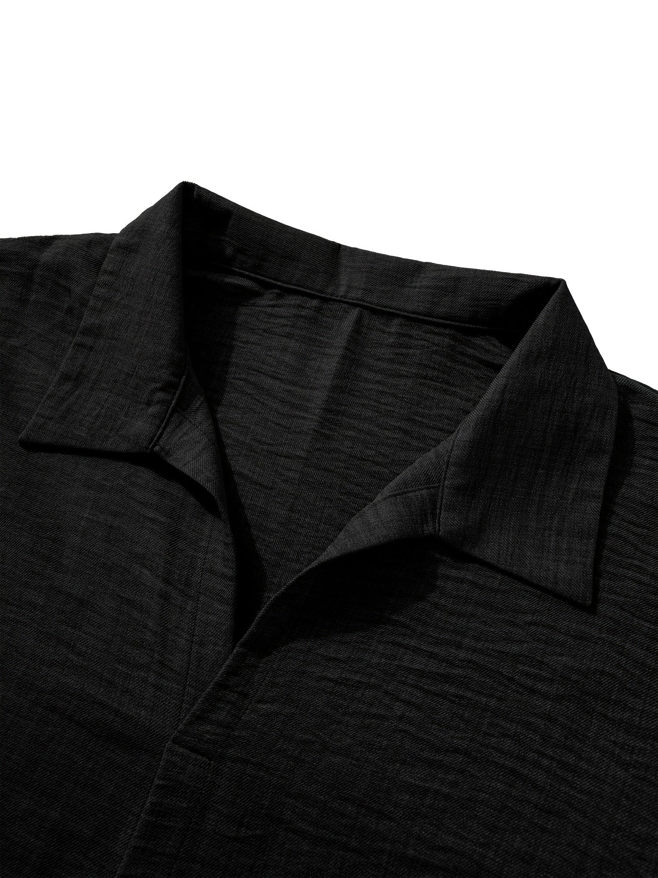 Dandych effortless men's fashion set featuring a stylish black shirt with a modern collar design