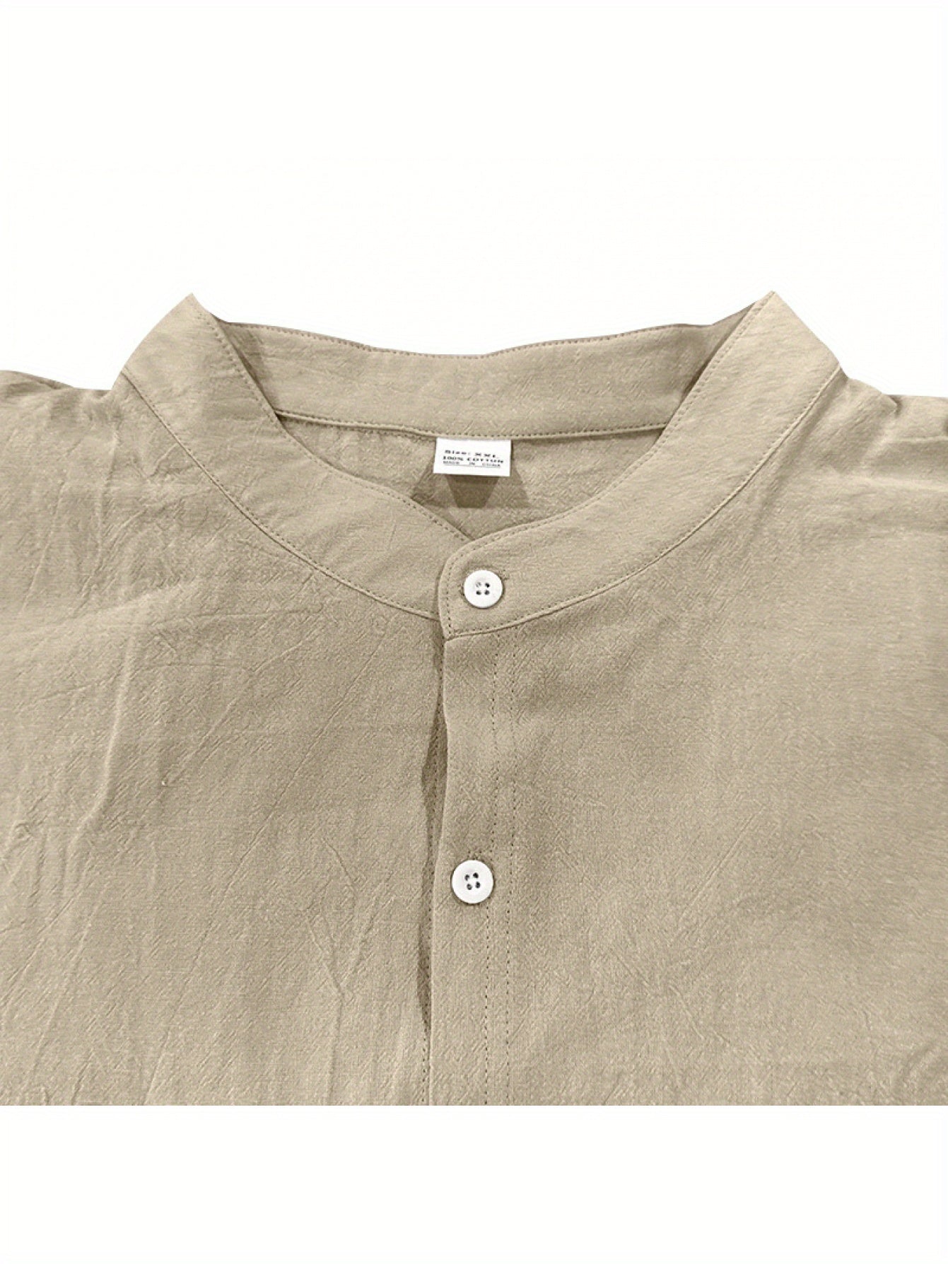 Beige Dandych Linen Shirt for Effortless Style Linen Clothing with Button Closure