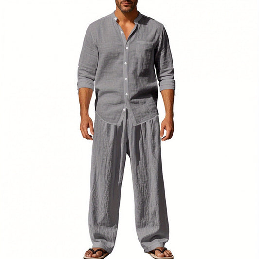 Dandych Effortless Style Linen Clothing Set in Gray for Comfortable Summer Wear
