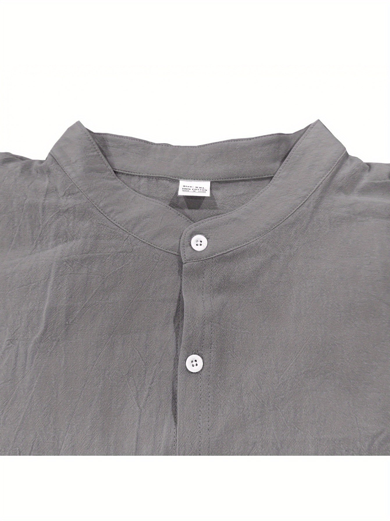 Gray Dandych Linen Shirt with a Button Closure for Effortless Style Linen Clothing