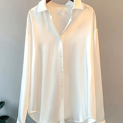 Dandych Elegant White Blouse, Perfect for Formal Workwear for Women with Comfortable Fit