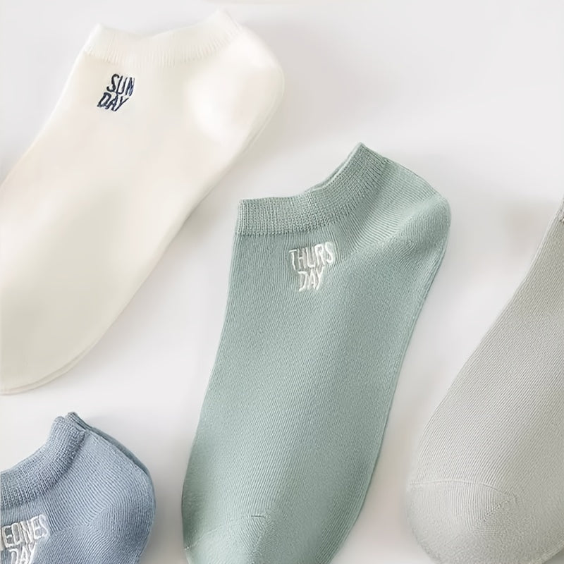 Dandych mens no show socks breathable in assorted colors with days of the week labels