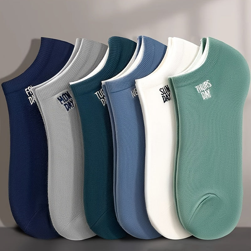 Dandych mens no show socks breathable in various colors with day labels for comfort and style